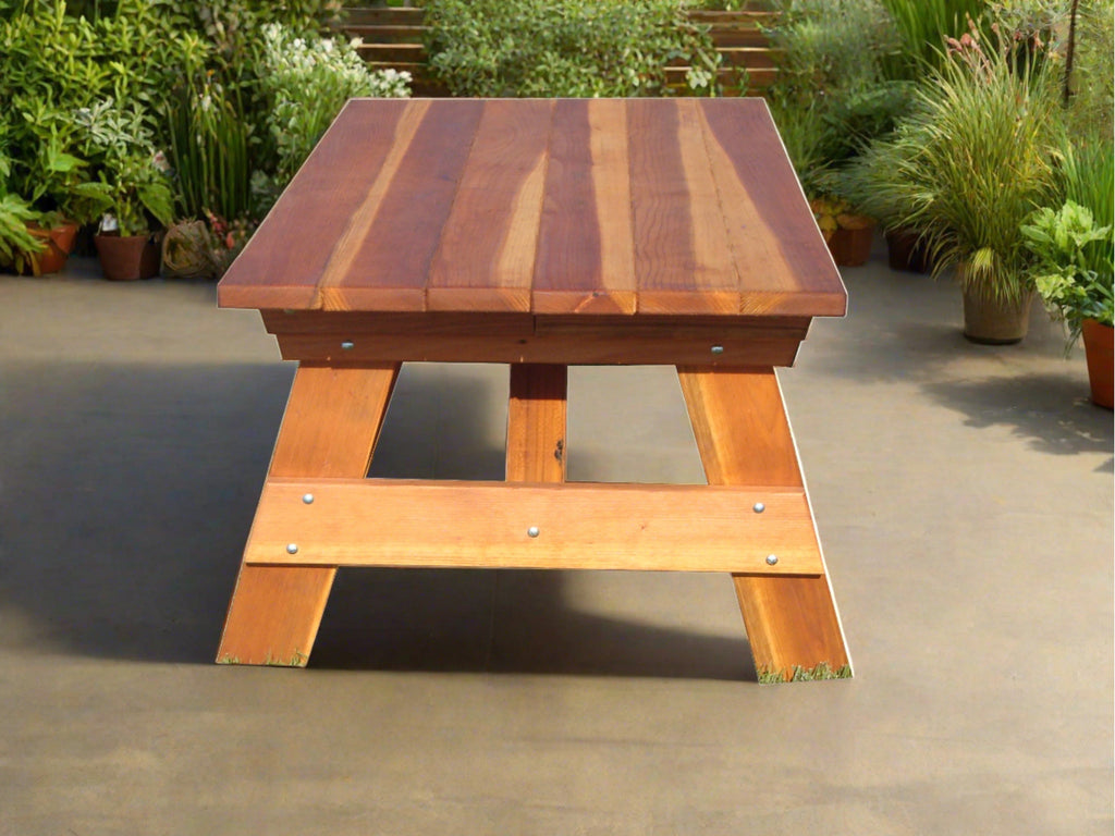Best Redwood Super Deck Picnic Table