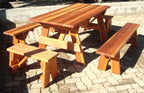 Best Redwood Handcrafted Solid Redwood Picnic Bench
