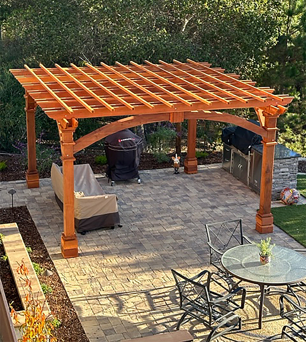 Pacific Redwood Double Beam Premium Pergola