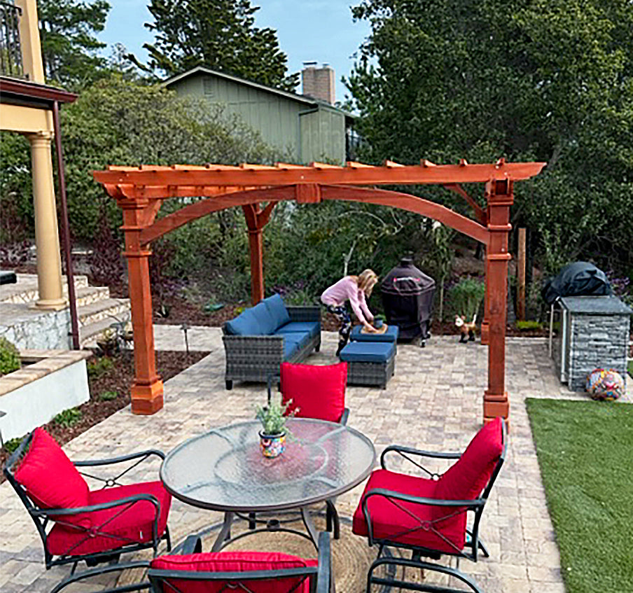 Pacific Redwood Double Beam Premium Pergola