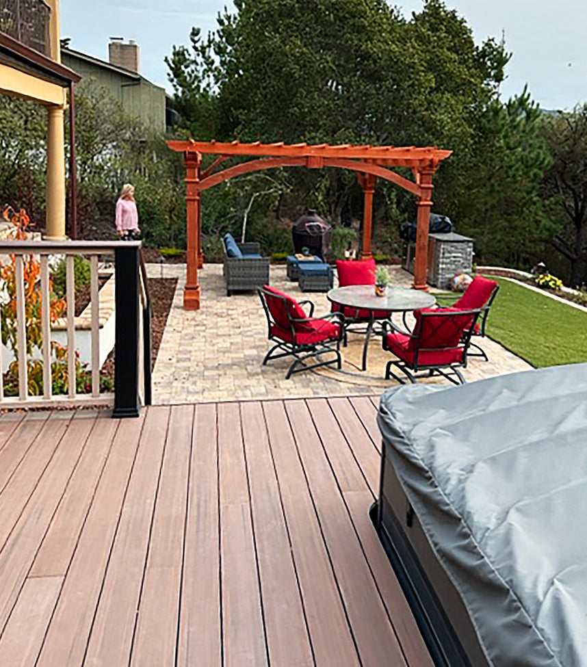 Pacific Redwood Double Beam Premium Pergola