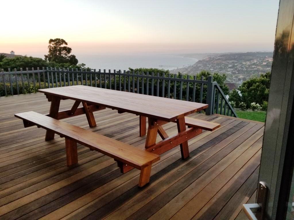 Best Redwood Super Deck Picnic Table
