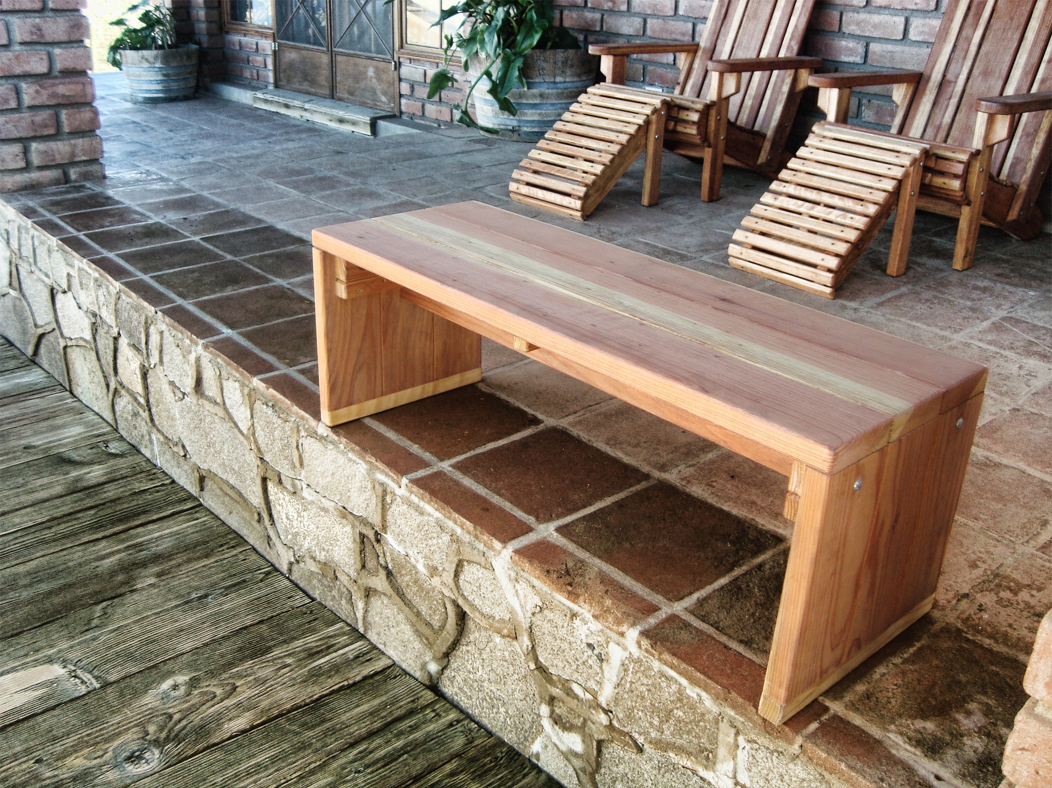 Mendocino Solid Redwood Garden Bench