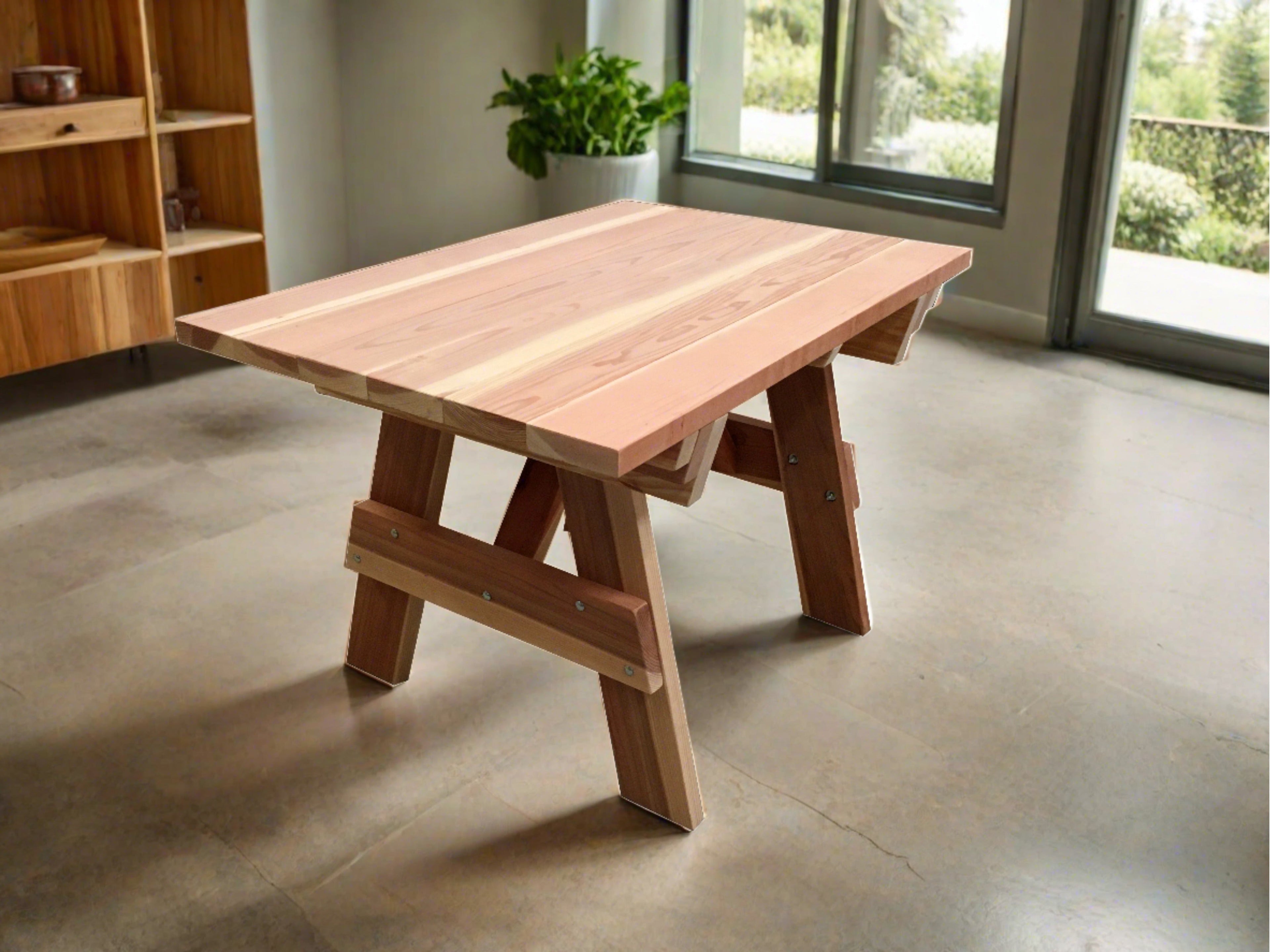 Best Redwood Kids Handcrafted Solid Redwood Picnic Table
