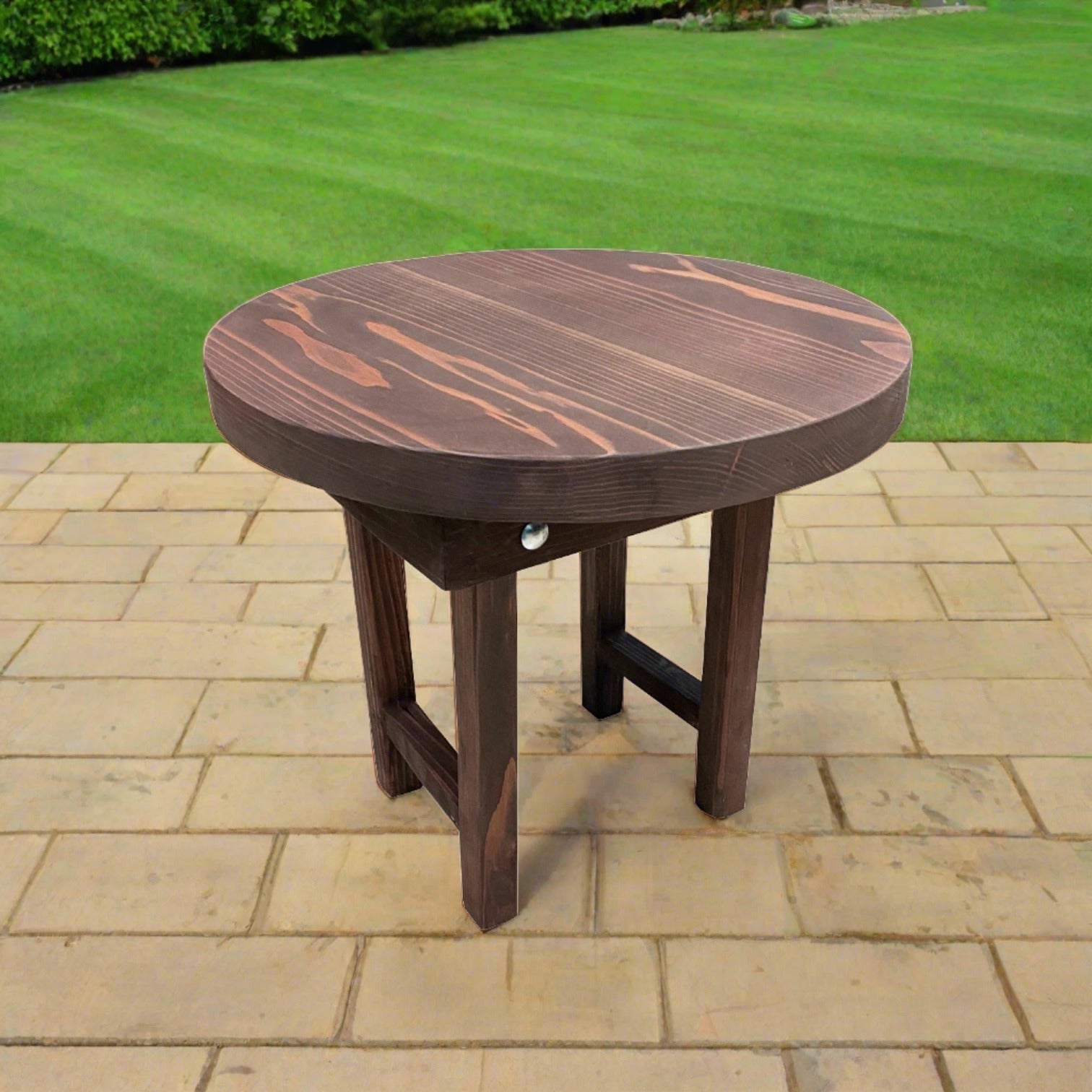 Best Redwood Handcrafted Round Side Table