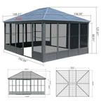 Estate Series 16.5' x 13' All-Season Hardtop Solarium with Sliding Doors