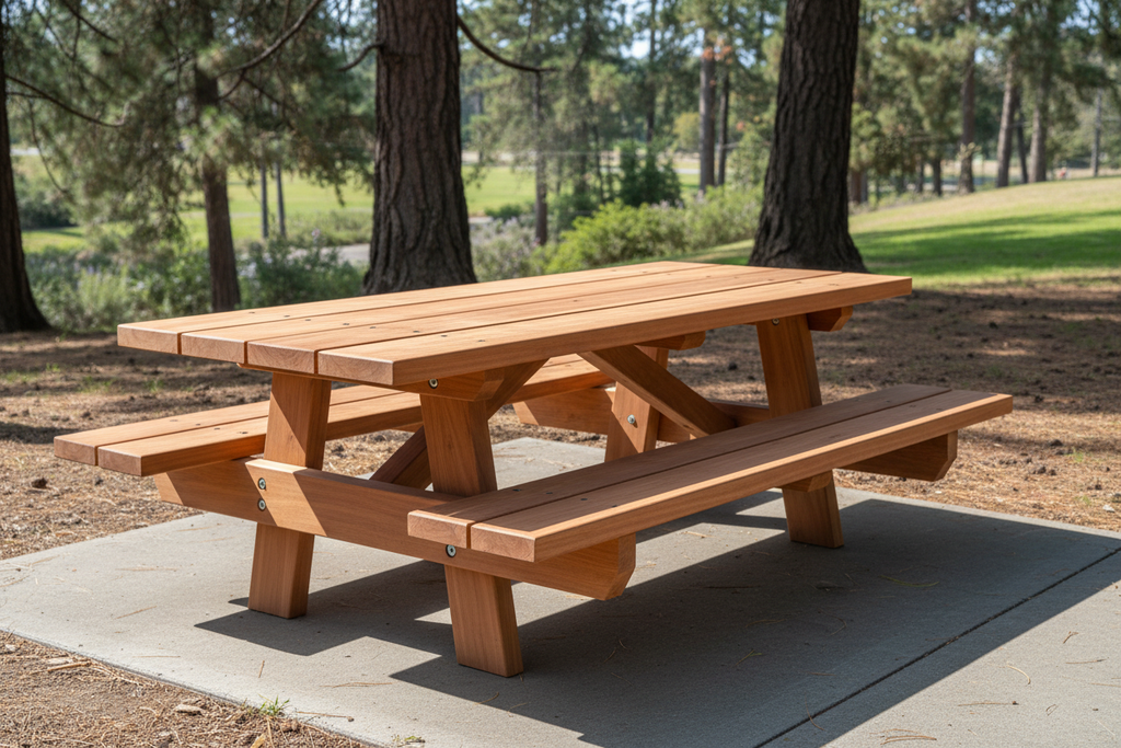 Best Redwood Super Deck Picnic Table