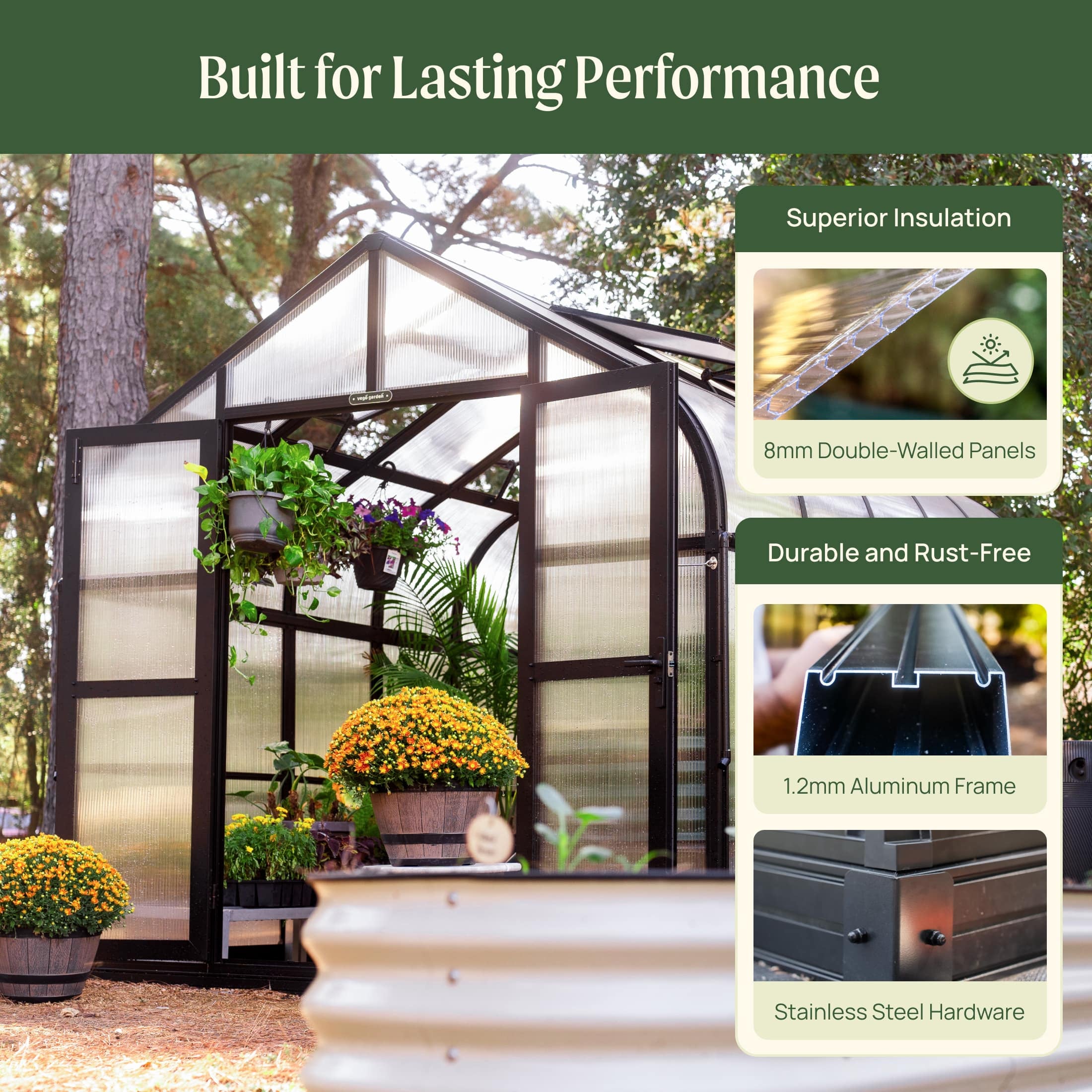 Vego Pacific Greenhouse - 8.5Ft Wide