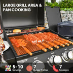 Castelle Flame 15K BTU Barbecue Propane Gas Grill with Side Burner (SAK53481)