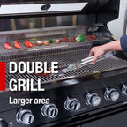 Castelle Flame 85K BTU Professional 6-Burner Outdoor Kitchen Suite with Black Granite (SAK23864)