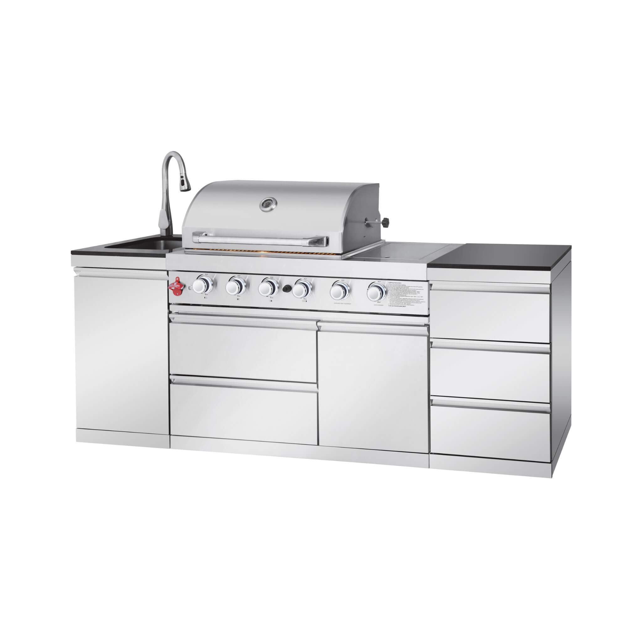 Castelle Flame Deluxe 4-Burner 72,000 BTU Stainless Steel BBQ Island (SAK31425)