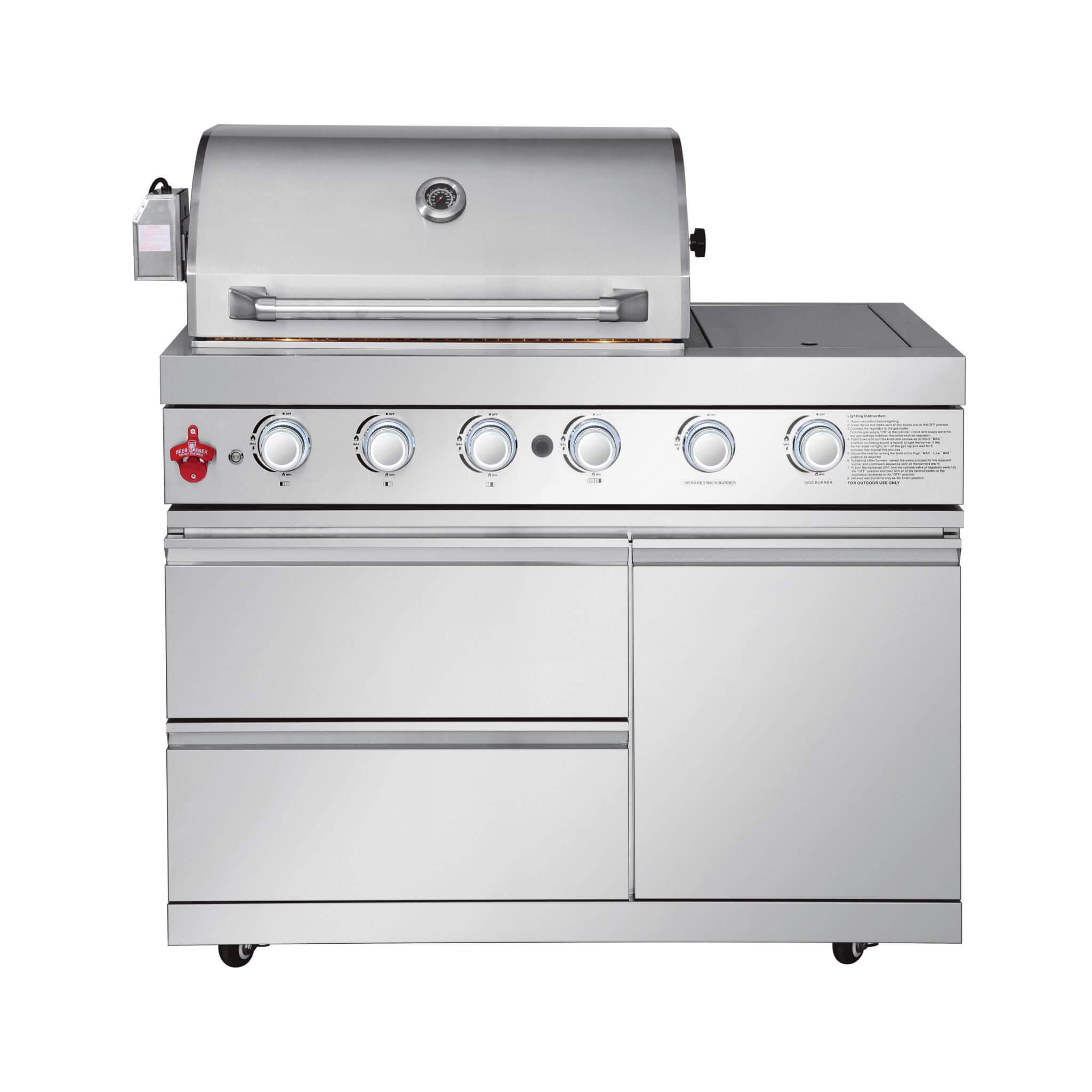 Castelle Flame Deluxe 4-Burner 72,000 BTU Stainless Steel BBQ Island (SAK31425)