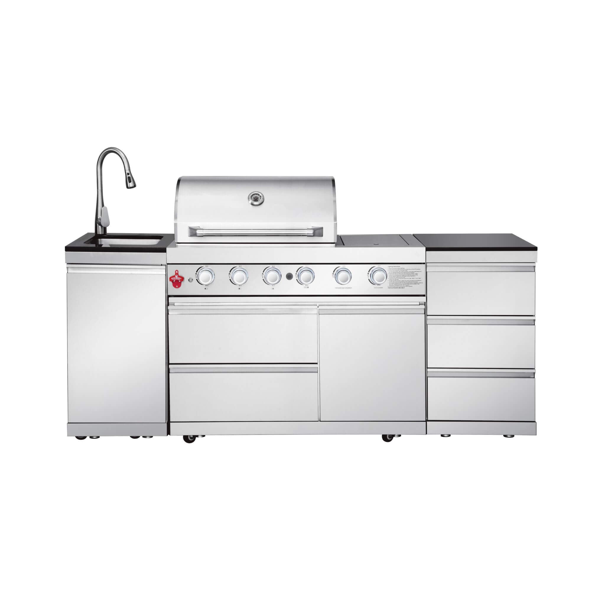 Castelle Flame Deluxe 4-Burner 72,000 BTU Stainless Steel BBQ Island (SAK31425)