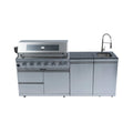 Castelle Flame Granite Outdoor BBQ Kitchen Island with 43-Inch 6-Burner Grill and Sink (SAK73518)