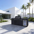 Castelle Flame Monarch 4-Burner BBQ Island with Fridge and Sink (SAK68127)