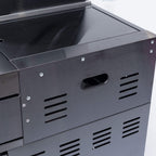 Castelle Flame 6-Burner Black Stainless Steel Outdoor Kitchen Island with Rotisserie (SAK82641)