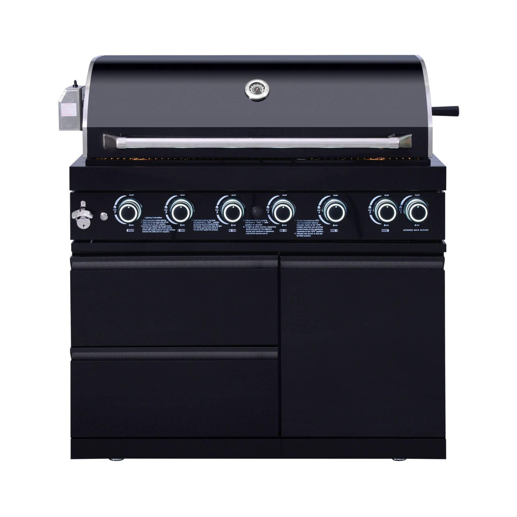 Castelle Flame Summit 6-Burner BBQ Island with Sink and Fridge (SAK59238)