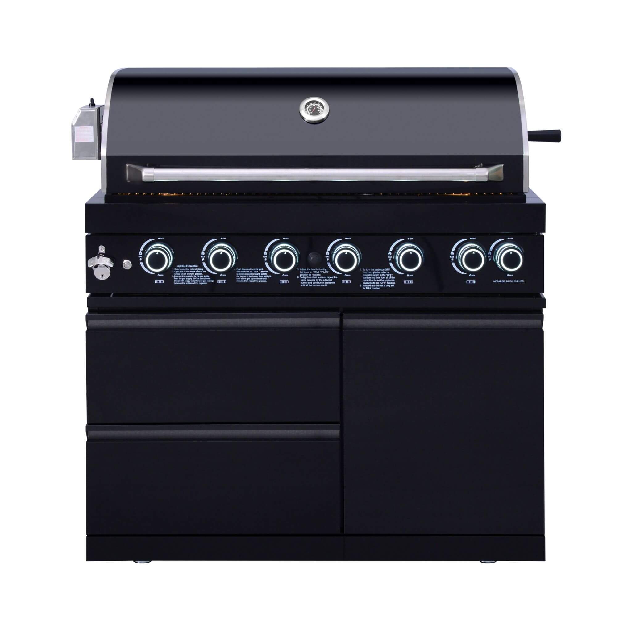 Castelle Flame Summit 6-Burner BBQ Island with Sink and Fridge (SAK59238)