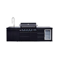 Castelle Flame Summit 6-Burner BBQ Island with Sink and Fridge (SAK59238)
