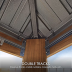 Apollo 12' x 20' Hardtop Gazebo with Wood-Grain Finish
