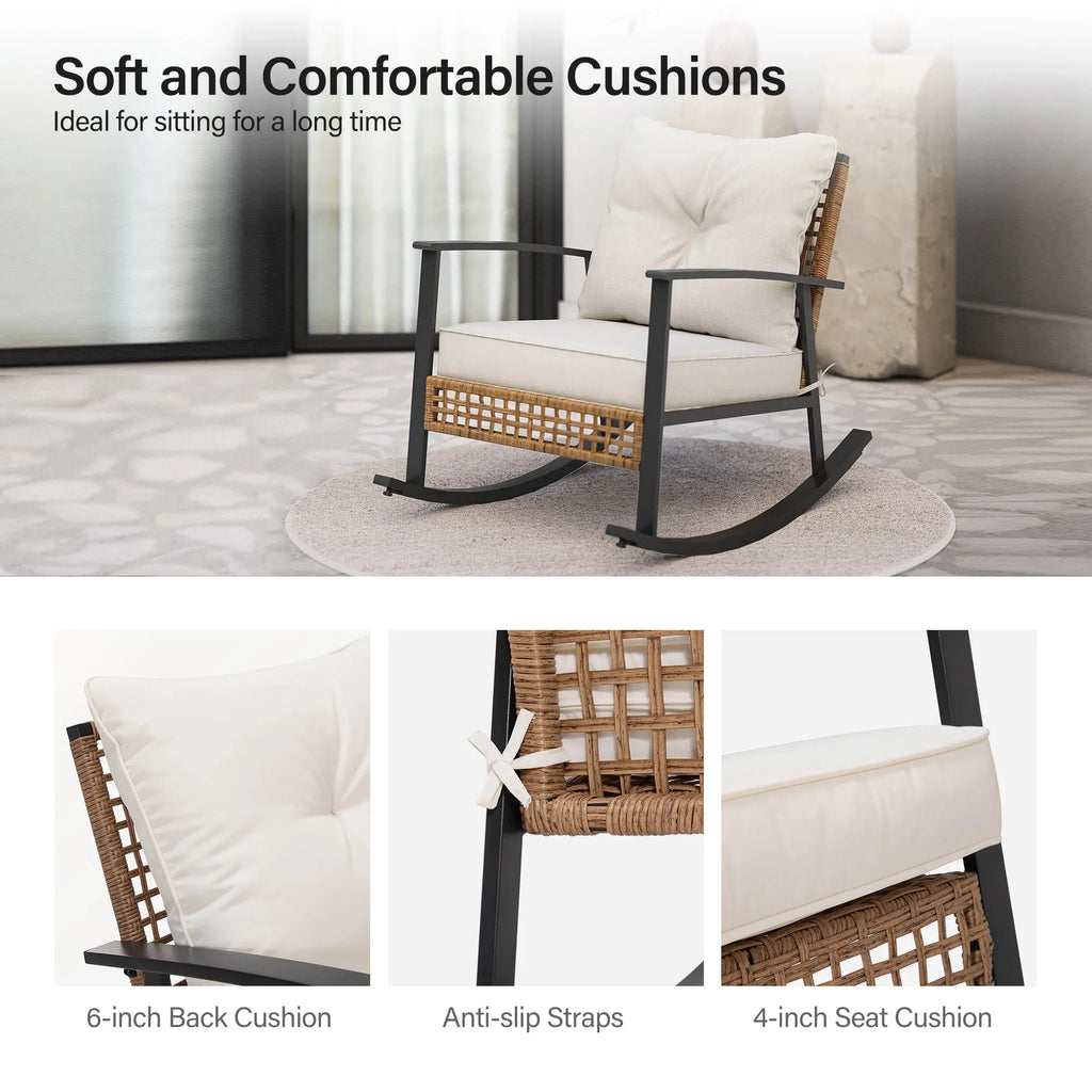 Canva Home Sculptural Rattan Rocking Armchair
