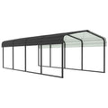 20' x 12' Heavy-Duty Galvanized Steel Carport and All-Weather Vehicle Shelter - Gray