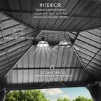 12-Ft X 14-Ft Gazebo Gray Gazebo with Hardtop Roof (Screen Included)