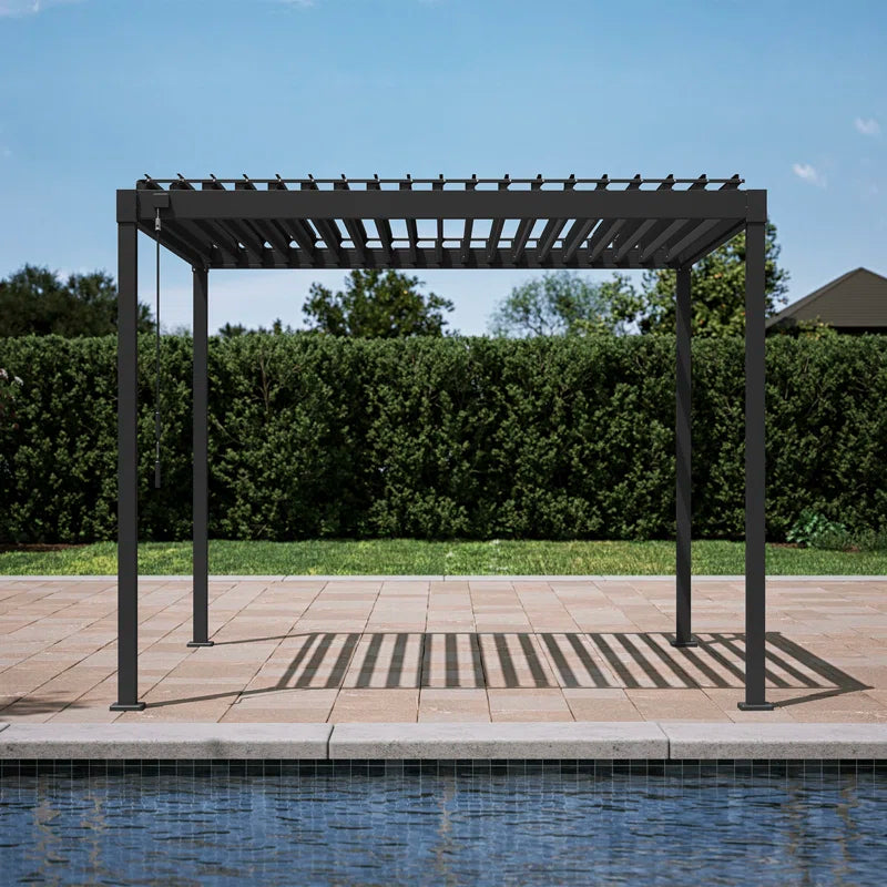 80/88S Steel Frame Pergola with Adjustable Louvered Roof