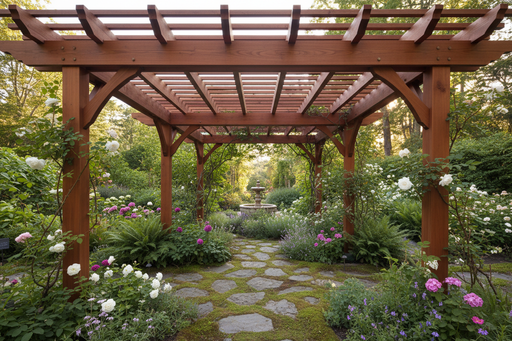Super Deck Solid Redwood Pergola