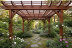 Super Deck Solid Redwood Pergola