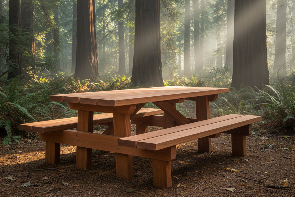 Best Redwood Super Deck Picnic Table
