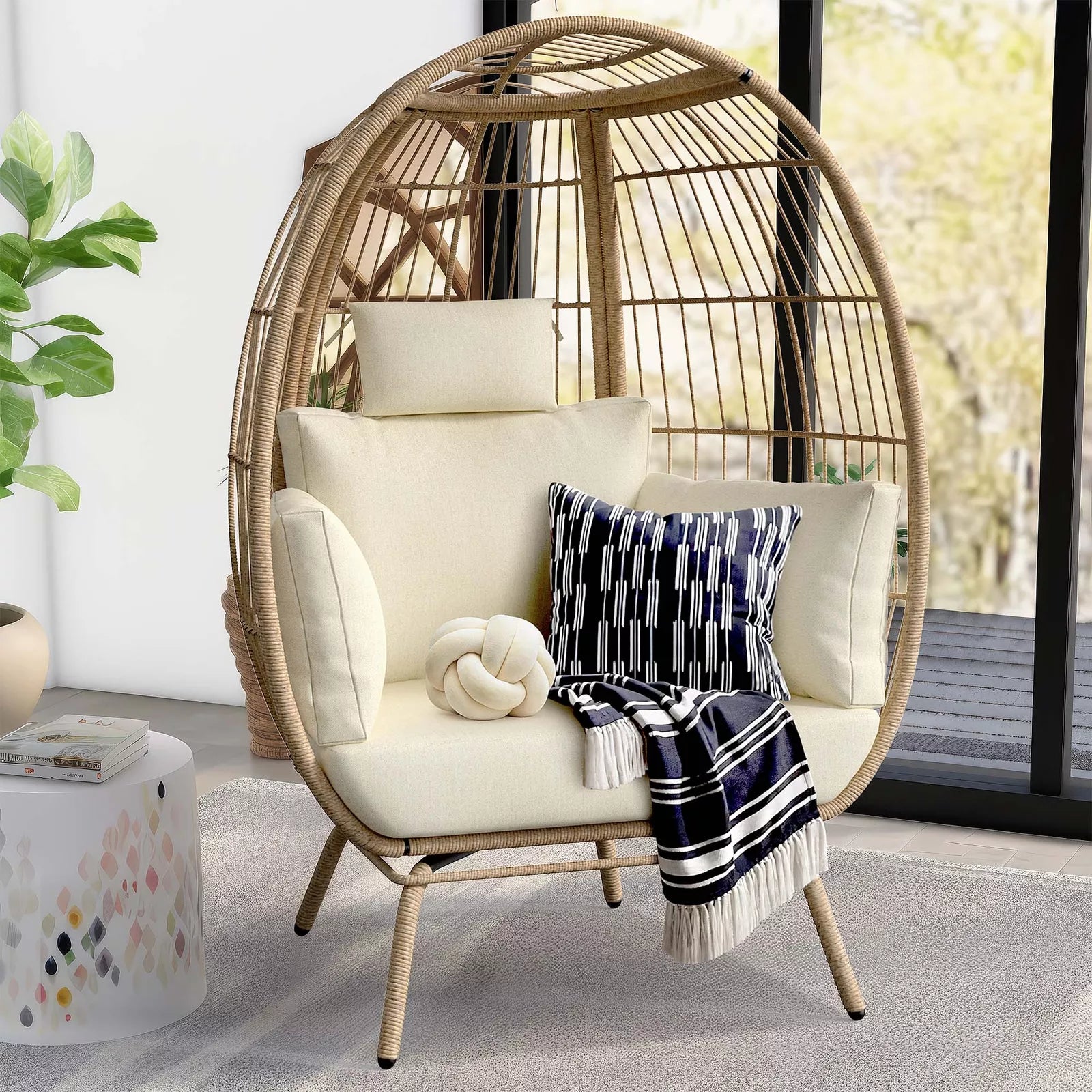Reeves Sculptural Wicker Cocoon Chair