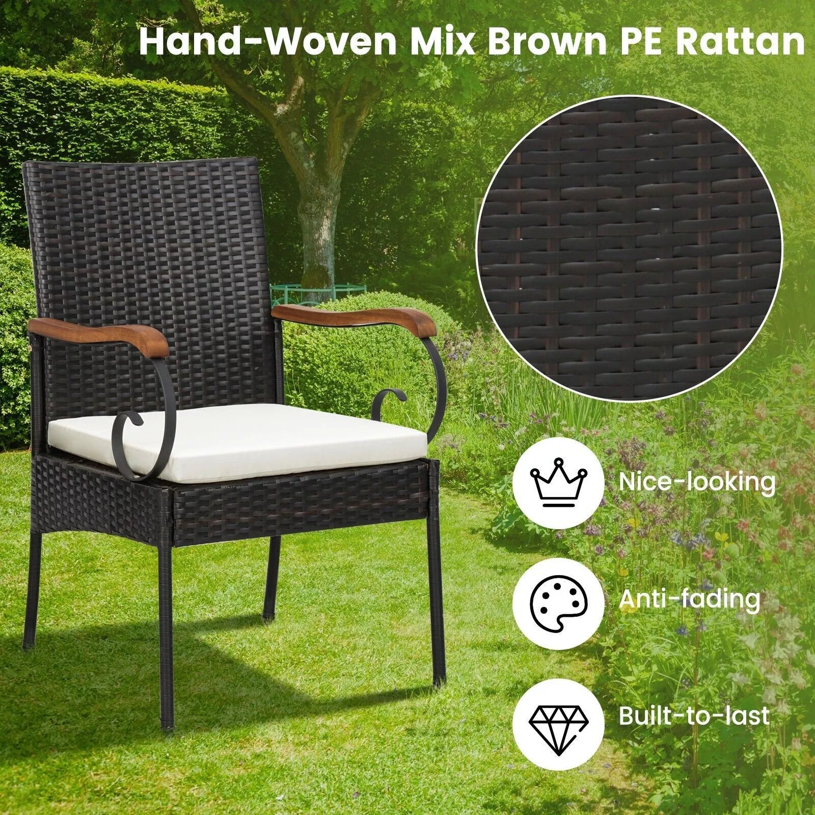 Mclean Hand-Woven Rattan Armchair Set