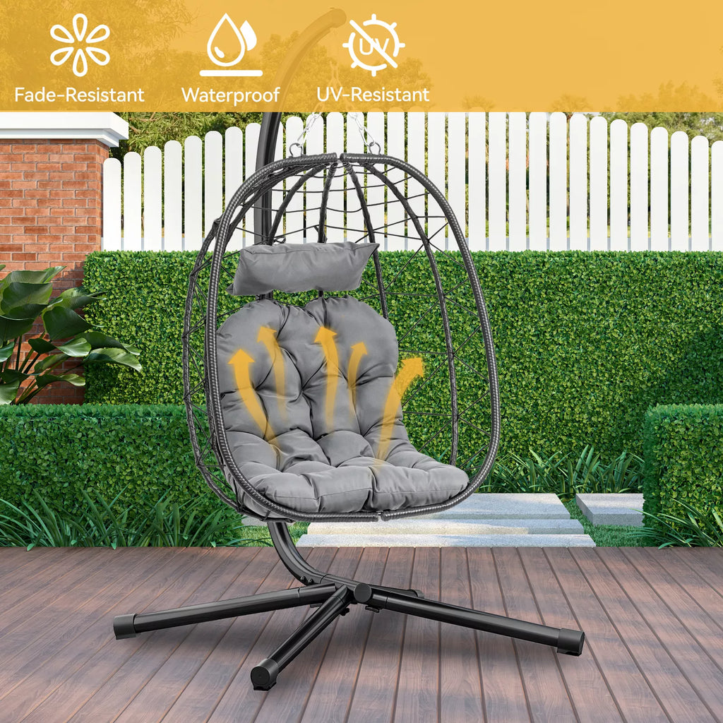 Canva Home Serenity Hanging Egg Chair with Stand