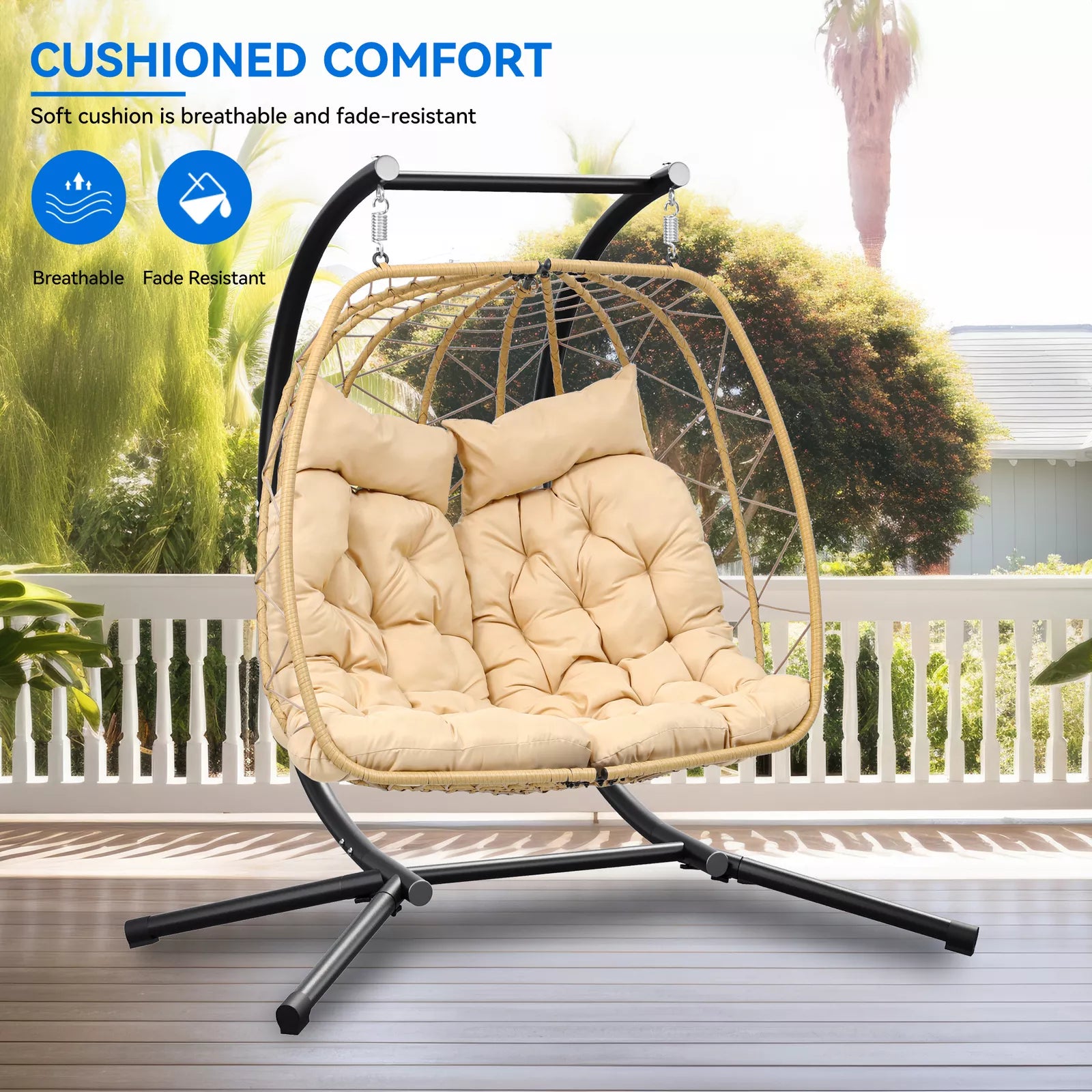 Canva Home Serenity 2-Seater Hanging Egg Chair