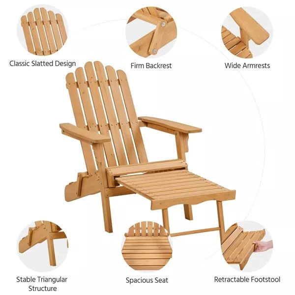 Heritage Solid Wood Adirondack Lounger