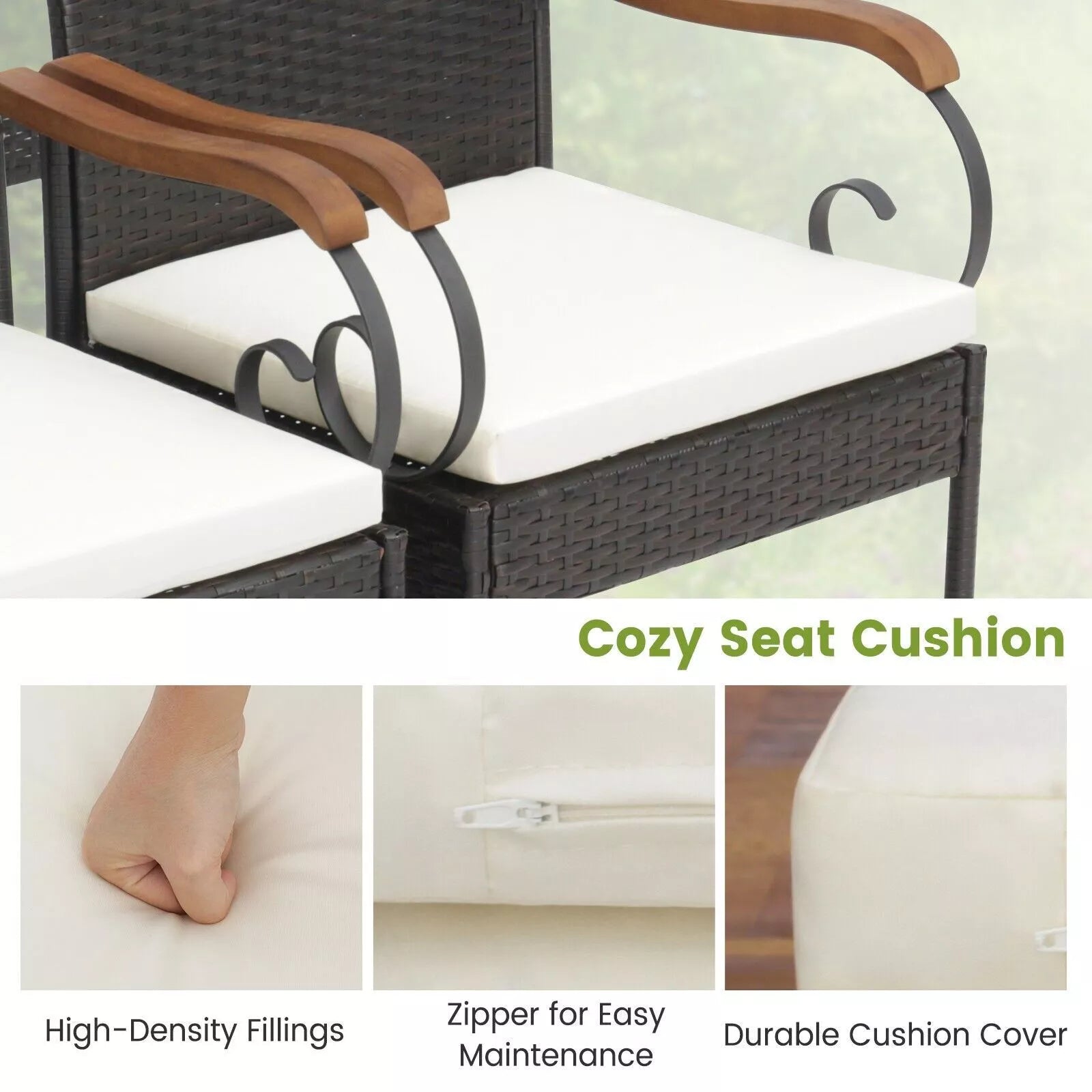 Mclean Hand-Woven Rattan Armchair Set