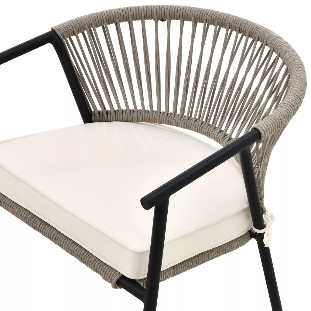 Canva Home Sculpted Rope & Alloy Dining Chair (Set of 4)
