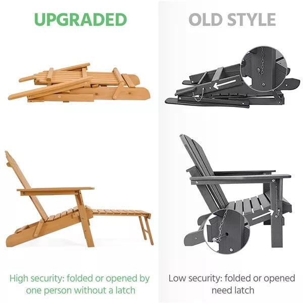 Heritage Solid Wood Adirondack Lounger
