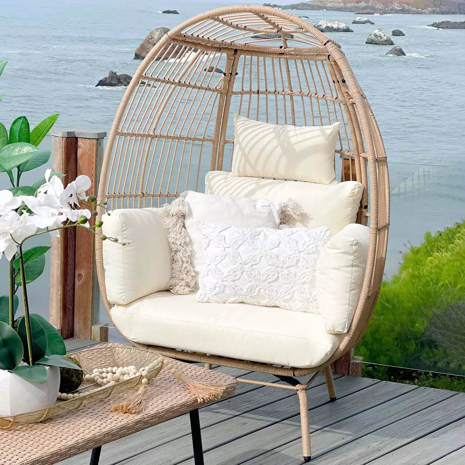 Reeves Sculptural Wicker Cocoon Chair