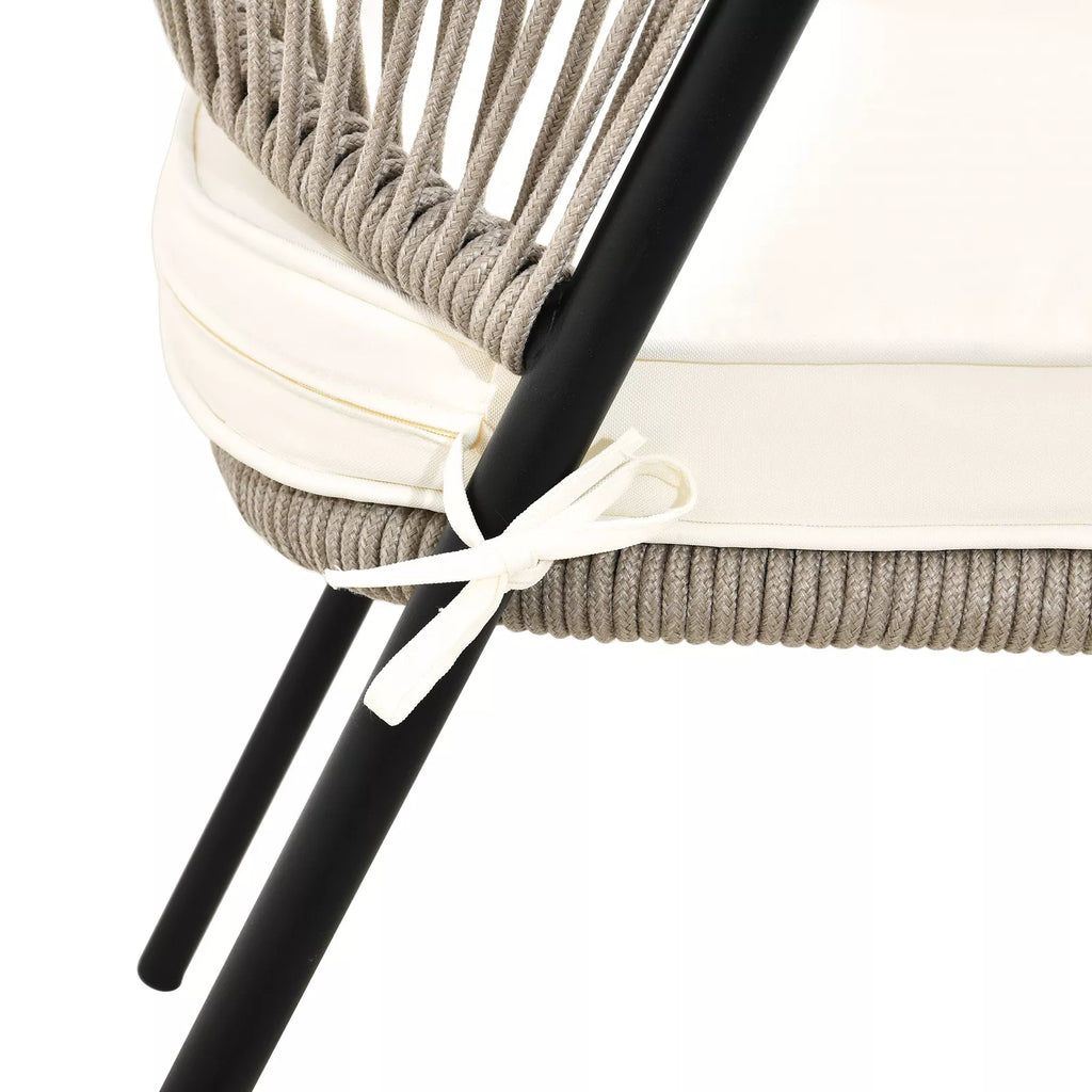 Canva Home Sculpted Rope & Alloy Dining Chair (Set of 4)