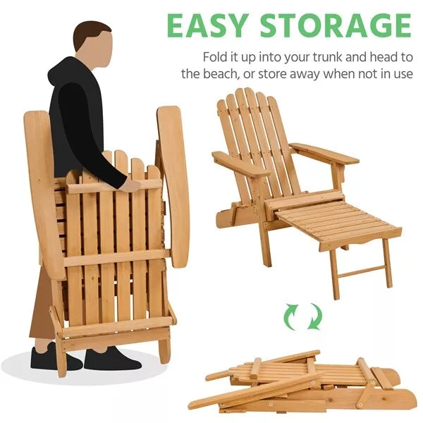 Heritage Solid Wood Adirondack Lounger