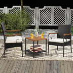 Mclean Hand-Woven Rattan Armchair Set
