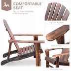 Heritage Solid Wood Adirondack Lounger with Integrated Ottoman