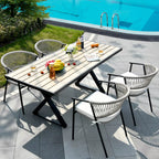 Canva Home Sculpted Rope & Alloy Dining Chair (Set of 4)