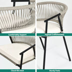 Canva Home Sculpted Rope & Alloy Dining Chair (Set of 4)