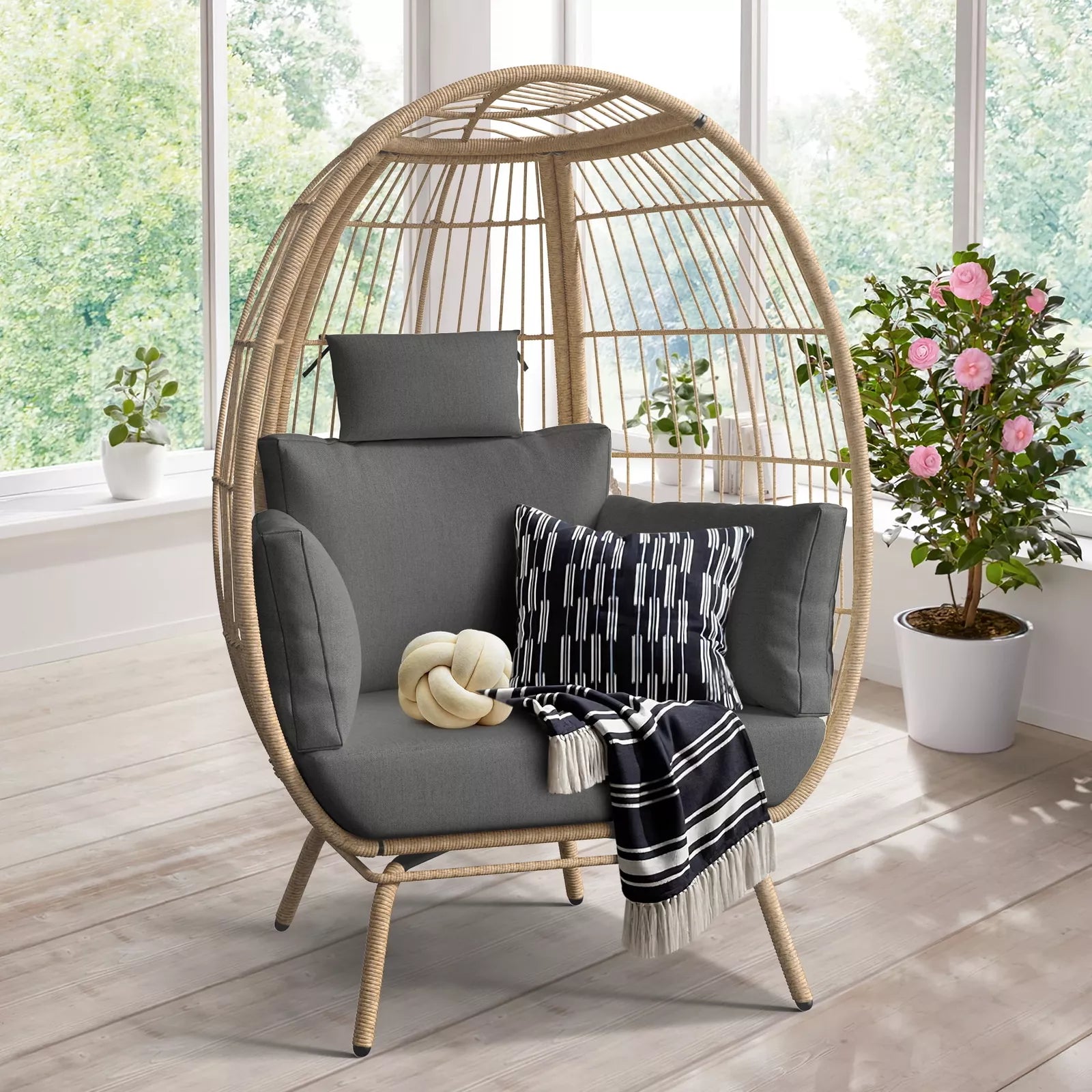 Reeves Sculptural Wicker Cocoon Chair