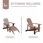 Heritage Solid Wood Adirondack Lounger with Integrated Ottoman