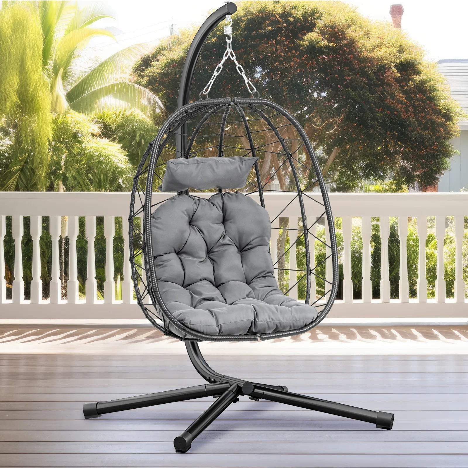 Canva Home Serenity Hanging Egg Chair with Stand