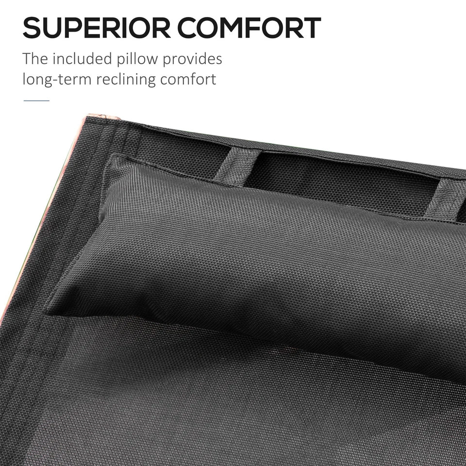 Cochran Teak-Finished Pine & Mesh Chaise Lounger